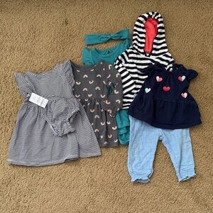Carter's / Cat & Jack 12 Month clothing lot (8 piece total)